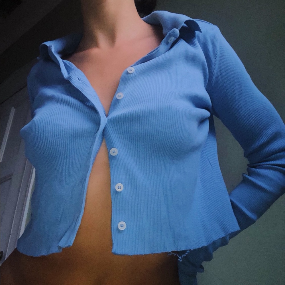 Brandy Melville Blue Button Up